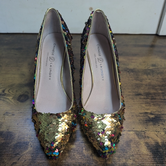 Chinese Laundry Ruthy Sequins Shoes Size 8.5 - Picture 4 of 6